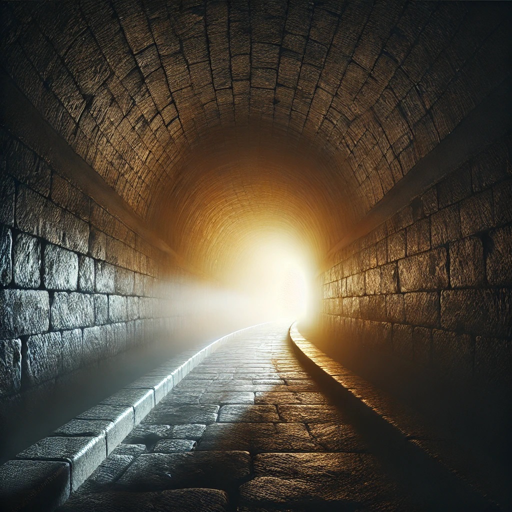 Licht am Ende eines langen Tunnels